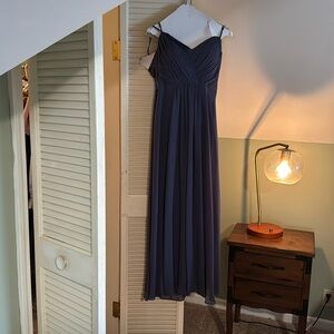 Azazie Lexy
Dress Color: Stormy      
Size A6, fits like a size 8